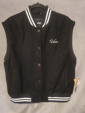 VANS Women’s Piper Stadium V Black White Vest Size Small NWT